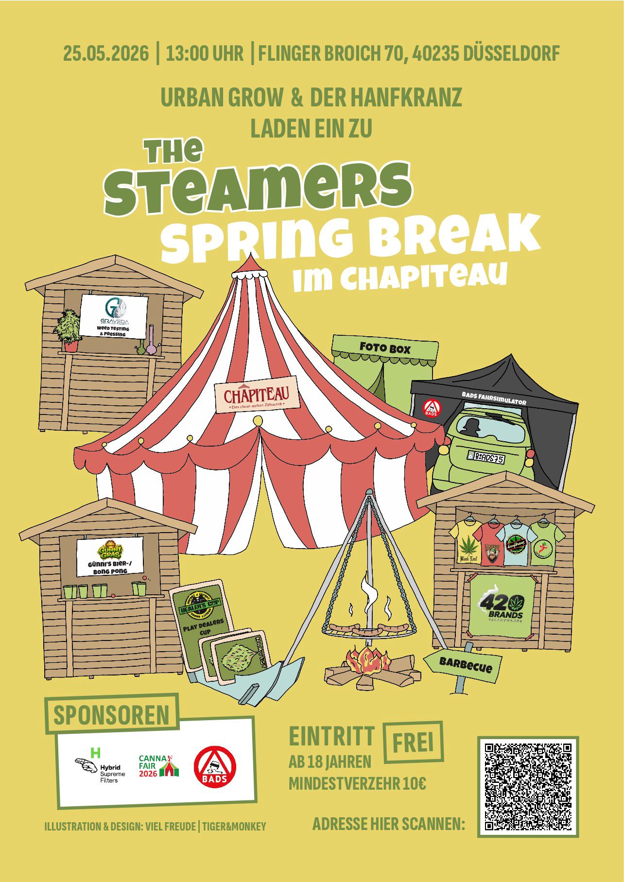 The Steamers Spring Break im Chapiteau – offizieller Eventflyer, 25. Mai 2026