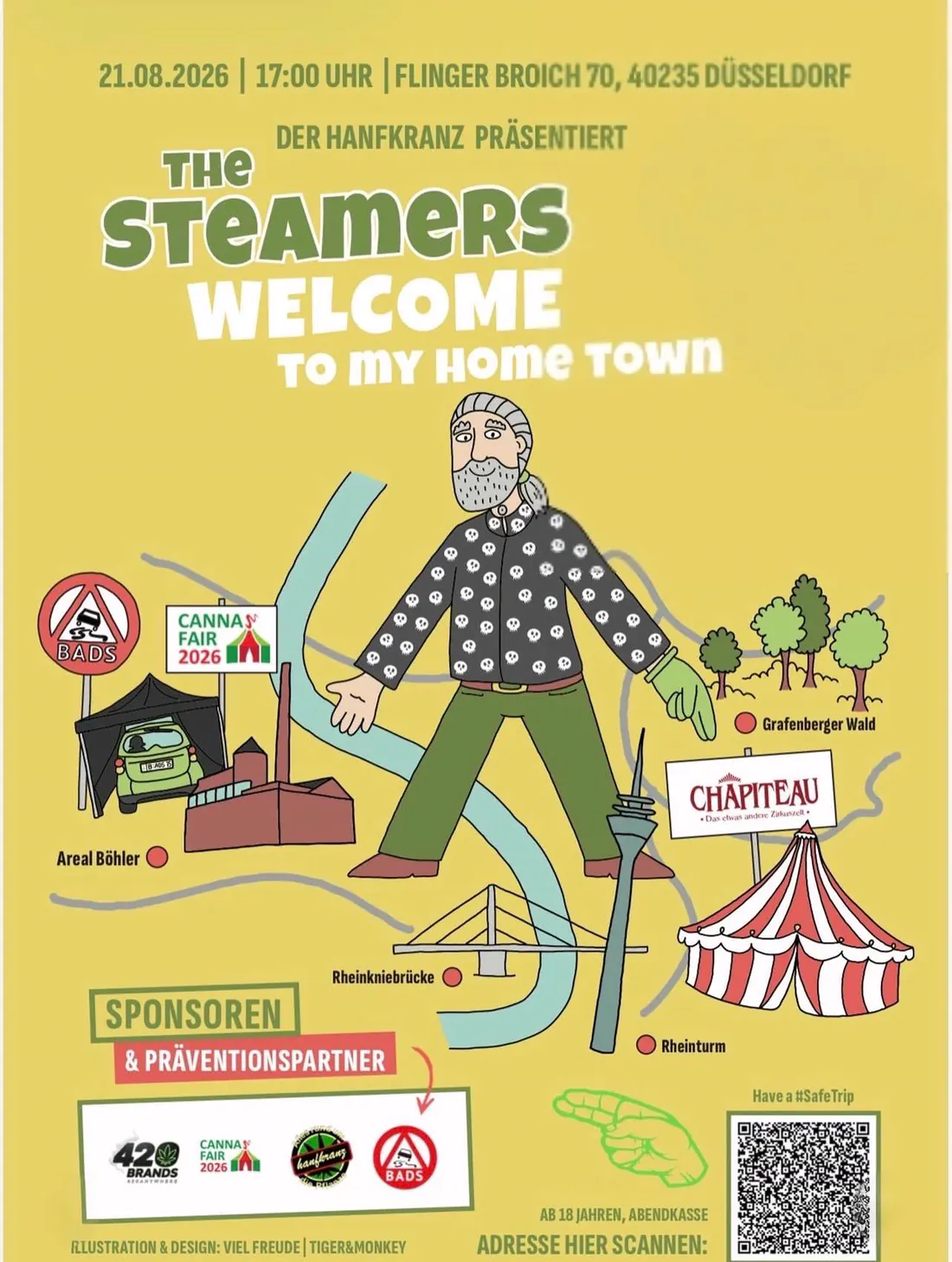 The Steamers Chill Out Friday – Welcome to my Home Town, offizieller Eventflyer vom 21. August 2026
